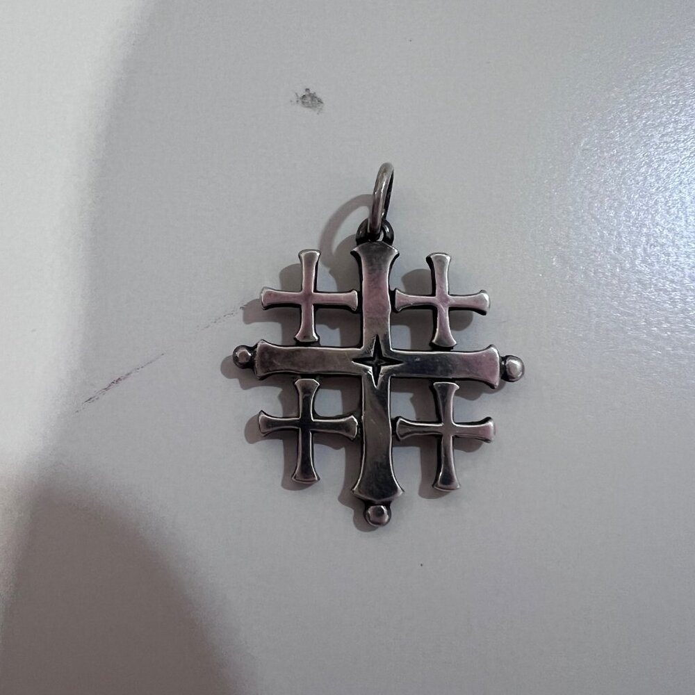 James Avery Jerusalem Cross Pendant Charm Faith 925 Sterling Silver 4030 P